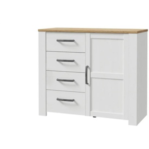 Herrenkommode - weiß - Materialmix - 102 cm - 87 cm - cm 42,0 | Möbel Kraft