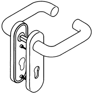 Hewi - Kurzschildgarnitur 111R01.110 99 Ku.99 bb rd Drückergrt.