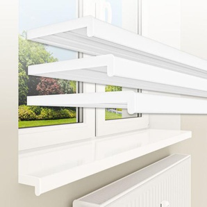 Hexim - Fensterbank bis 3 Meter Fensterbrett weiß matt glanz Kunststoff pvc innen din en 13501-1:30cm - Glanz, 240cm lang