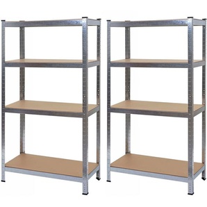 HHG - 2er-Set Schwerlastregal 094, Werkstattregal Steckregal, 160x80x40cm, Traglast jeweils 320kg mvg verzinkt