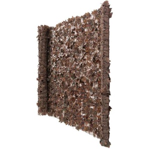 HHG - Balkonsichtschutz, Sichtschutz Windschutz Verkleidung für Balkon Terrasse Zaun 300x150cm Ahorn braun