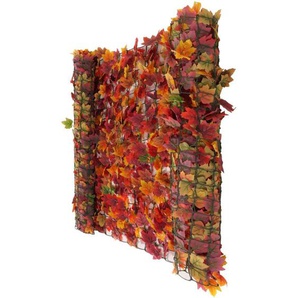 HHG - Balkonsichtschutz, Sichtschutz Windschutz Verkleidung für Balkon Terrasse Zaun 300x150cm Ahorn rot-gelb