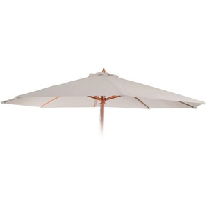 HHG - Ersatz-Bezug für Sonnenschirm Lissabon, Sonnenschirmbezug Ersatzbezug, ø 3,5m Polyester 8 Streben creme-weiß