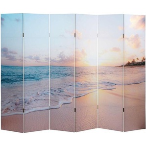 HHG - Foto-Paravent 843, Raumteiler Trennwand Sichtschutz, MVG-zertifiziert 180x244cm Ocean