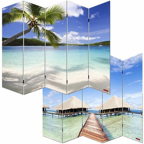 HHG - Foto-Paravent Paravent Raumteiler Spanische Wand Bagheria 180x200cm, Strand