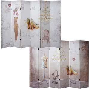 HHG - Foto-Paravent Retro, Raumteiler Trennwand, Glitzer Fashion MVG-zertifiziert 180x240cm