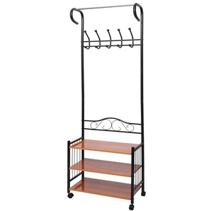 HHG - Metall-Garderobe Victoria, Standgarderobe Kleiderstange, 186x65x34cm