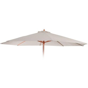 HHG - neuwertig] Ersatz-Bezug für Sonnenschirm Lissabon, Sonnenschirmbezug Ersatzbezug, ø 3,5m Polyester 8 Streben creme-weiß