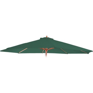 HHG - neuwertig] Ersatz-Bezug für Sonnenschirm Lissabon, Sonnenschirmbezug Ersatzbezug, ø 3,5m Polyester 8 Streben grün