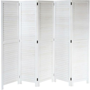 HHG - neuwertig] Paravent 637, Raumteiler Trennwand Sichtschutz, Shabby-Look Vintage, 170x205cm weiß