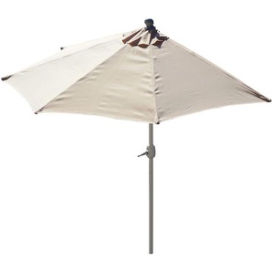 HHG - Sonnenschirm halbrund Lorca, Halbschirm Balkonschirm, uv 50+ Polyester/Alu 3kg 270cm creme ohne Ständer