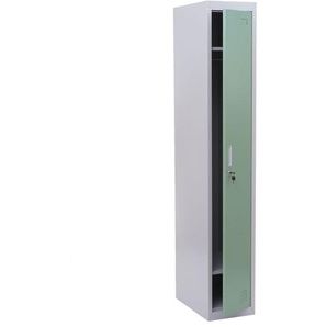 HHG - Spind Preston T163, Garderobenschrank Kleiderspind Umkleideschrank, Metall 180x30x50cm nach asr A4.1 mint-grün