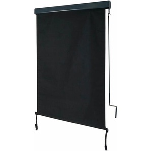 HHG - Vertikalmarkise 621, Senkrechtmarkise Sichtschutz Außenrollo Rollo ,UV-Schutz 50 Stoff 250x100cm, schwarz