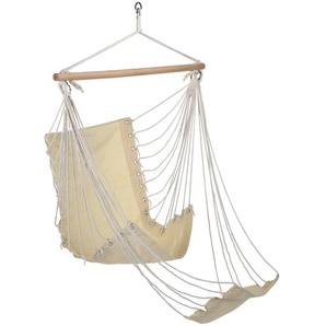 HI Hängestuhl mit Fußstütze Beige Baumwoll-Segeltuch