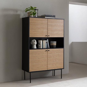 Highboard 100 x 155 x 40cm Schwarz/Braun