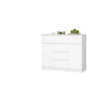 Highboard 120 cm breit - weiß - Materialmix - 120 cm - 99 cm | Möbel Kraft