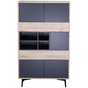 Highboard 5 Türen, 4 offene Fächer - Kommode, Sideboard, Schrank, Anrichte, Vitrine