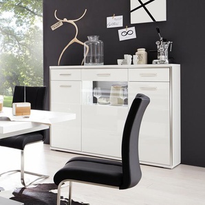 Highboard I 154 x 121 x 45cm Grau/Weiß