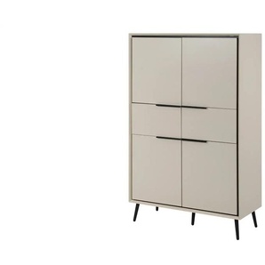 Highboard  Arluno ¦ beige ¦ Maße (cm): B: 90 H: 140 T: 38.0