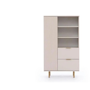 Highboard  Bianco ¦ beige ¦ Maße (cm): B: 80 H: 140
