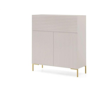 Selsey Highboard  Lammelo ¦ beige ¦ Maße (cm): B: 92 H: 104 T: 38.0
