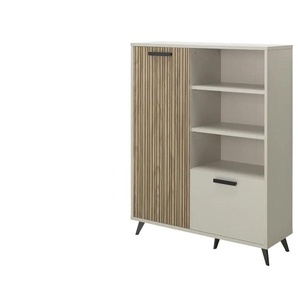 Highboard  Bjarne ¦ beige ¦ Maße (cm): B: 110,1 H: 140 T: 35.5
