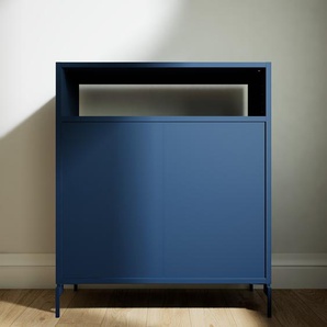 Highboard Blau - Elegantes Highboard: Türen in Blau - Hochwertige Materialien - 77 x 91 x 34 cm, Selbst designen
