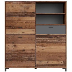 Highboard  Jackson ¦ braun ¦ Maße (cm): B: 126 H: 143