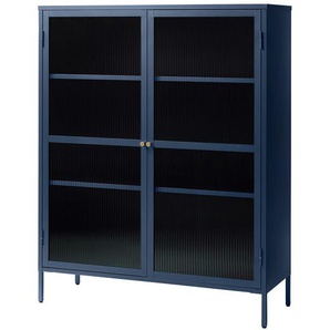 Highboard 111 x 140 x 40cm Blau/Dunkelblau