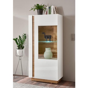 Highboard 72 x 154 x 40cm Weiß/Hochglanz Weiß