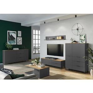Highboard 109 x 146 x 40cm Grau/Graphit
