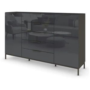 Highboard Flipp - schwarz - Materialmix - 180 cm - 110 cm | Möbel Kraft