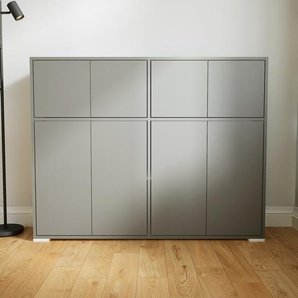 Highboard Grau - Elegantes Highboard: Türen in Grau - Hochwertige Materialien - 151 x 119 x 34 cm, Selbst designen