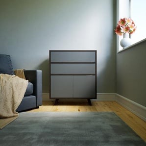 Highboard Grau - Highboard: Schubladen in Grau & Türen in Grau - Hochwertige Materialien - 77 x 91 x 34 cm, Selbst designen