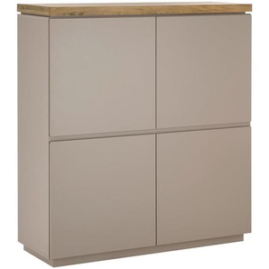 Xxxl Highboard Palamos, Grau, Natur, Holz, Holzwerkstoff, Akazie, massiv, 4 Fächer, 113x123x40 cm, Typenauswahl, Beimöbel erhältlich, stehend,