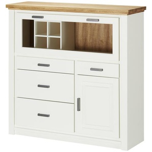 Highboard  Hampton ¦ weiß ¦ Maße (cm): B: 151 H: 146 T: 48