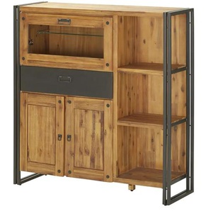 Highboard - holzfarben - Materialmix - 119 cm - 124 cm - cm 40,0 | Möbel Kraft