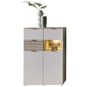 Highboard  Ina, kaschmir/Riva Eiche, 84 cm