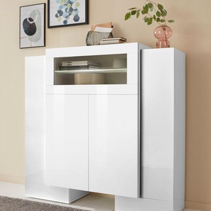 Highboard INOSIGN Pillon Sideboards Gr. B/H/T: 130 cm x 135 cm x 40 cm, weiß (weißhg) Highboards Breite 130 cm