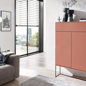 Highboard Kara Frame, rosewood, inkl. Push-to-Open Funktion