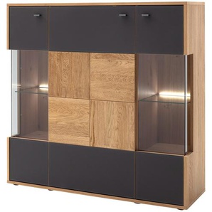 Highboard  Lavia ¦ holzfarben ¦ Maße (cm): B: 124 H: 121 T: 37