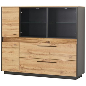 Highboard  Light Line 10 ¦ holzfarben ¦ Maße (cm): B: 144 H: 122 T: 40