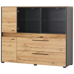 Highboard  Light Line 10 ¦ holzfarben ¦ Maße (cm): B: 144 H: 118 T: 40