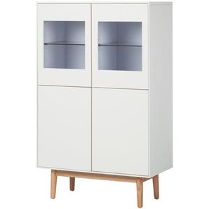 Highboard 80 x 132 x 40cm Weiß/Weiß