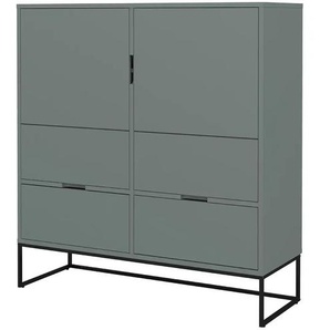 Highboard  Linera ¦ grün ¦ Maße (cm): B: 118 H: 127 T: 43.0