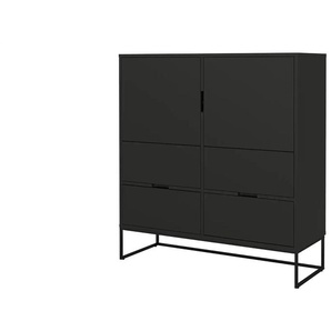 Highboard  Linera ¦ schwarz ¦ Maße (cm): B: 118 H: 127 T: 43.0
