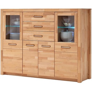 Highboard II 163 x 122 x 40cm Braun/Kernbuche