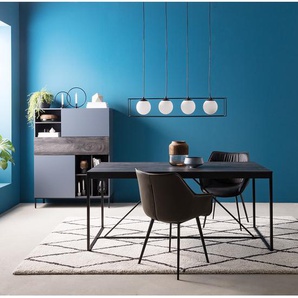 Highboard 110 x 140 x 40cm Grau/Grau