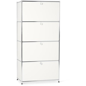 Highboard Metall »CN3« mit 4 Klappenfächern, weiß