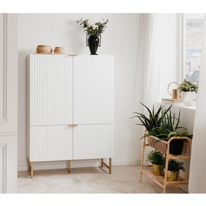 Highboard 100 x 142 x 41cm Weiß